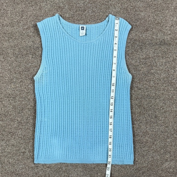 Vintage Y2K Gap Blue Cable-knit Sweater Vest Women’s S Preppy Lightweight Layer - Picture 6 of 9